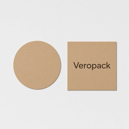 Veropack logolu yuvarlak kare sticker