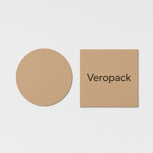 Veropack logolu yuvarlak kare sticker